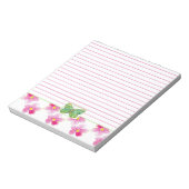 Bloc-note Fleurs d'aquarelle rose papillon vert (Tourné)