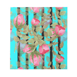 Bloc-note Fleurs d'aquarelle rose rose roses romes florales