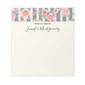 Bloc-note Fleurs d'aquarelle rose sur bandes (Devant)