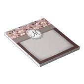 Bloc-note Fleurs de cerisier avec le monogramme de dentelle (Incliné)