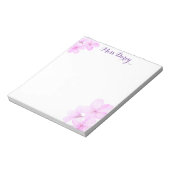 Bloc-note Fleurs de cerisier girly rose personnalisé  (Tourné)