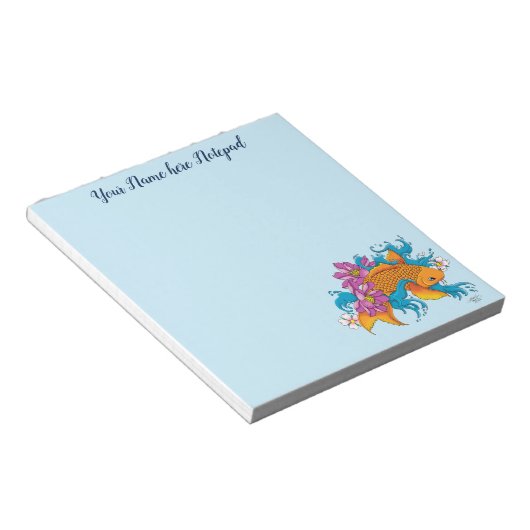 Bloc-note Fleurs de cerisiers de Lotus Koi Fish (Incliné)