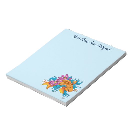 Bloc-note Fleurs de cerisiers de Lotus Koi Fish (Tourné)