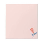 Bloc-note Fleurs de corail doux et motif de feuilles bleues (Devant)