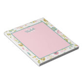 Bloc-note Fleurs de cottage printanières Monogramme (Incliné)