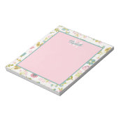 Bloc-note Fleurs de cottage printanières Monogramme (Tourné)