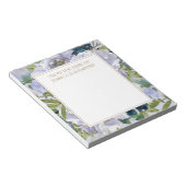 Bloc-note Fleurs de feuilles vertes bleu poussiéreux  De bur (Incliné)