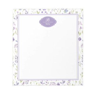 Bloc-note Fleurs de fleurs sauvages violettes personnalisées