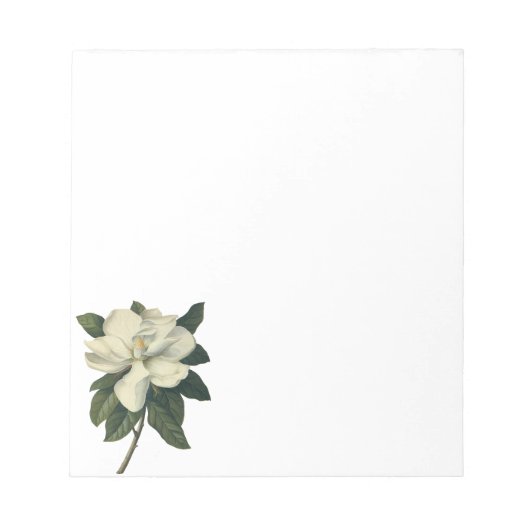 Bloc-note Fleurs de fleurs vintages de Magnolia Blanche en f (Devant)