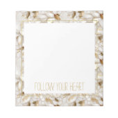 Bloc-note Fleurs de Lotus Or Blanc (Devant)