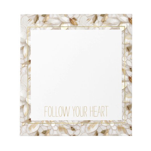 Bloc-note Fleurs de Lotus Or Blanc (Devant)