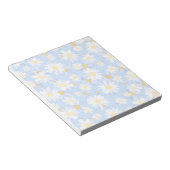 Bloc-note Fleurs de marguerite bleue chic et blanche (Incliné)