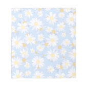 Bloc-note Fleurs de marguerite bleue chic et blanche (Devant)