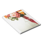 Bloc-note fleurs de mariage rose orange personnaliser (Incliné)