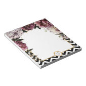 Bloc-note Fleurs de mauve monogramme et or avec Chevron (Incliné)