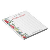 Bloc-note Fleurs de Noël bordent des aquarelles modernes (Incliné)