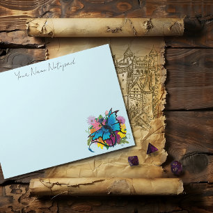 Bloc-note Fleurs de papillon bleu Dragon