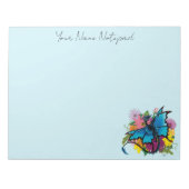 Bloc-note Fleurs de papillon bleu Dragon (Devant)