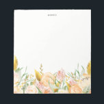 Bloc-note Fleurs de pêche avec le bloc - notes de feuillage<br><div class="desc">Ajoutez l'éclat et miroitez à votre bureau avec ce bloc - notes floral. Il comporte des fleurs de pêche d'aquarelle avec le feuille de feuille d'or de faux.</div>