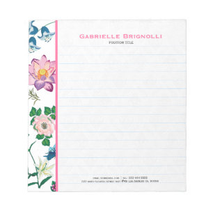 Bloc-note Fleurs de printemps colorées assorties Arrière - p