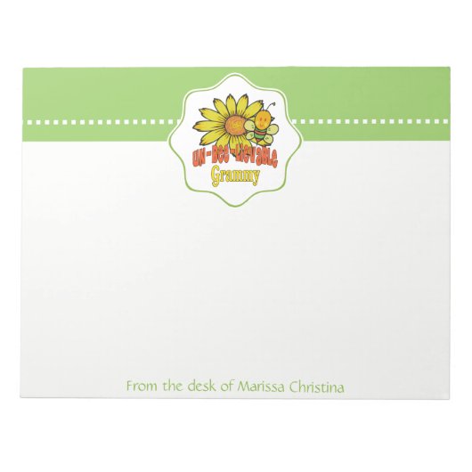 Bloc-note Fleurs de soleil et abeilles de Grammy (Devant)