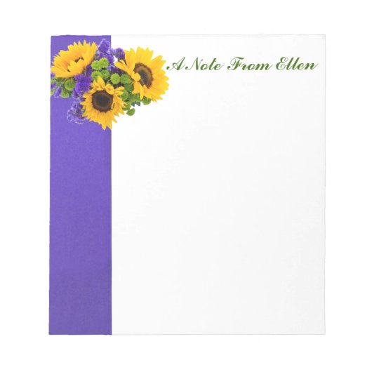 Bloc-note Fleurs de soleil et Statice bleue (Devant)