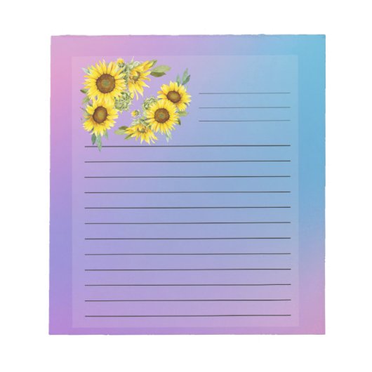 Bloc-note Fleurs de soleil NotePad (Devant)