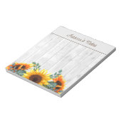 Bloc-note Fleurs de soleil orange jaune Blanc Russe Nom du b (Tourné)