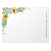 Bloc-note Fleurs de soleil personnalisées Flore verdure (Devant)