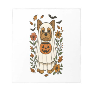 Bloc-note Fleurs de Yorkshire Terrier Halloween Halloween