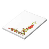 Bloc-note Fleurs dessinées à la main, oiseaux, baies : Front (Tourné)
