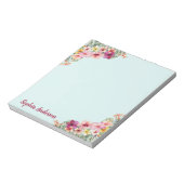 Bloc-note Fleurs d'Hibiscus Rose Monogramme Floral Tropical (Tourné)