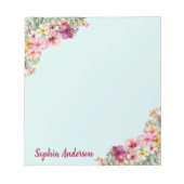 Bloc-note Fleurs d'Hibiscus Rose Monogramme Floral Tropical (Devant)