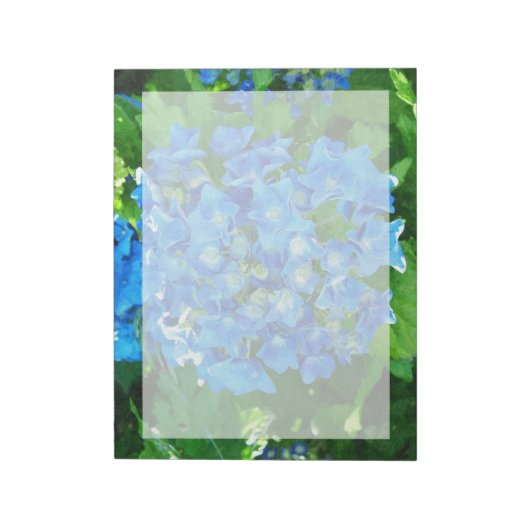 Bloc-note Fleurs d'hydrangée bleue. Photographie florale. (Tourné)