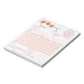 Bloc-note Fleurs d'orchidées de Pêche Facture fleuriste (Tourné)