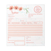 Bloc-note Fleurs d'orchidées de Pêche Facture fleuriste (Devant)