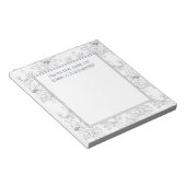 Bloc-note Fleurs élégantes blanches au crayon dessinées à la (Incliné)