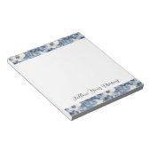 Bloc-note Fleurs en jean bleu blanc pour anniversaire (Incliné)