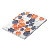 Bloc-note Fleurs en tissu cousu à la main printemps orange b (Tourné)