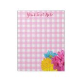 Bloc-note Fleurs et Gingham Rose (Tourné)