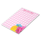 Bloc-note Fleurs et Gingham Rose (Incliné)