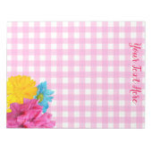 Bloc-note Fleurs et Gingham Rose (Devant)
