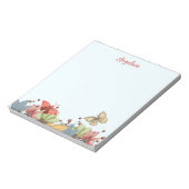 Bloc-note Fleurs et papillons d'art populaire (Tourné)