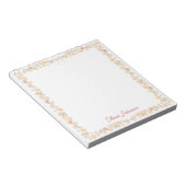 Bloc-note Fleurs Florales Jaune Rose Aquarelle Monogrammées (Incliné)