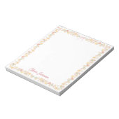 Bloc-note Fleurs Florales Jaune Rose Aquarelle Monogrammées (Tourné)