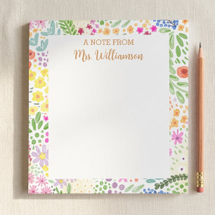 Bloc-note Fleurs Florales Personnalisées pour Appréciation d
