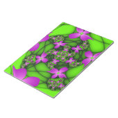 Bloc-note Fleurs fractales abstraites modernes rose vert néo (Incliné)