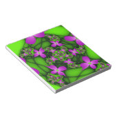 Bloc-note Fleurs fractales abstraites modernes rose vert néo (Incliné)
