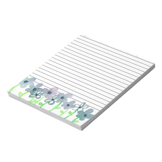 Bloc-note Fleurs gris mauve (Tourné)