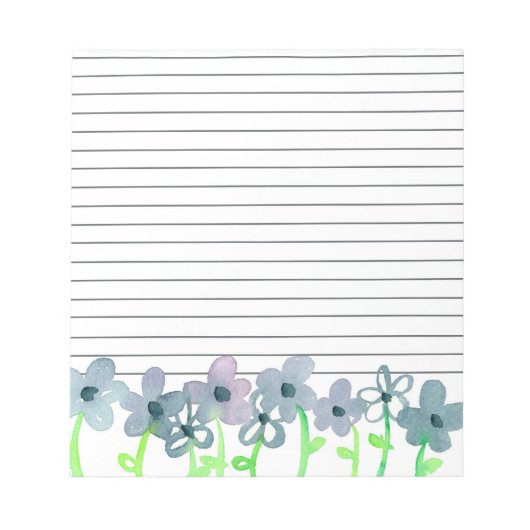 Bloc-note Fleurs gris mauve (Devant)